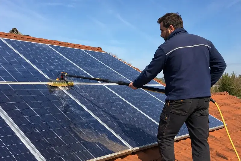 Nettoyage et entretien de panneaux solaires à la Jarne